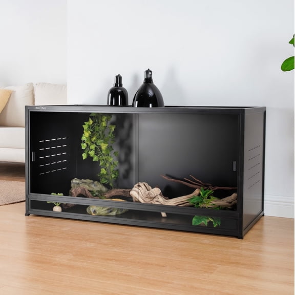 ToxiRium 44x20x20inch 76 Gallon PVC Reptile Terrarium, Stackable Enclosure with Sliding Doors for Bearded Dragons, Lizards and Snakes