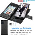thumbnail image 3 of Galaxy A71 5G Case, [5G Version] Galaxy A71 Wallet Case, Tekcoo Luxury PU Leather Cash Credit Card Slots Holder Carrying Folio Flip Cover [Detachable Magnetic Hard Case] for Samsung A71 [Black], 3 of 6