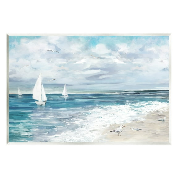 Stupell Industries On The Water Landscape Nature Painting Unframed Art Print Wall Art, 15 x 10
