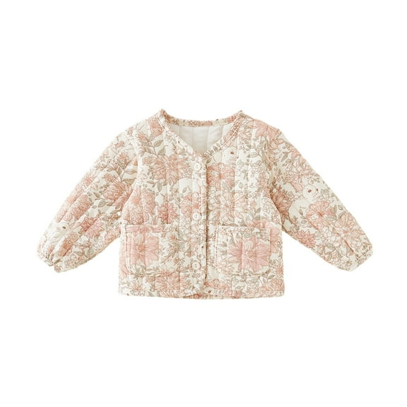 GYRATEDREAM Toddler Girls Boys Fall Winter Jacket Baby Cotton Long Sleeve Button down Graphic Print Cardigan Coat Unisex Kids Warm Thicken Outwear for 2-9 Years