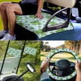thumbnail image 2 of Jeiento Saint Patrick's Day Ladybug Golf Cart Seat Covers 4 Pack with Golf Cart Steering Wheel Cover and 2PCS Golf Cart Flags Universal Seat Blanket 13-14 Inch Steering Wheel Covers, 2 of 5