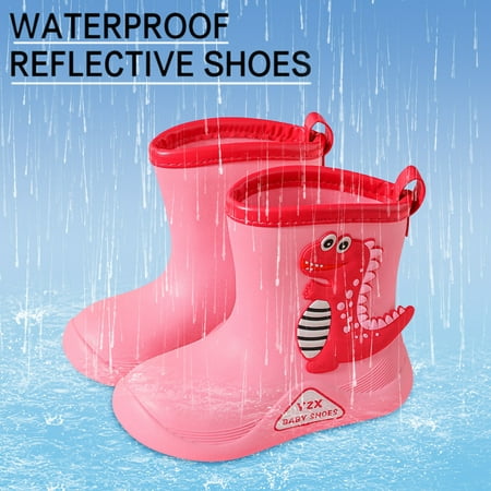 

NECHOLOGY Rain Boots for Girls Size 4 Children Cute Cartoon Fashion Waterproof And Non Slip Rain Boots Rain Rain Boots for Kid Pink 7 Years