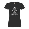thumbnail image 1 of Womens Keep Calm And Ride Horses Equestrian Horse Lovers Deluxe Soft T-Shirt, 1 of 1