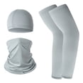 thumbnail image 3 of Cooling Face Mask UV Protection Neck Gaiter Set for Men Women Breathable Multi-Use Sun Hood Bandana for Fishing Motorcycling Hiking Summer Outdoor Activities,Gray, 3 of 3