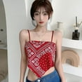 thumbnail image 5 of Prettyui Women Print Irregular Slim Sexy Backless Exposure Navel Fake Two Pieces Camisole Crop Top, 5 of 5