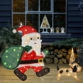 thumbnail image 5 of Lighted Christmas Santa Claus with Puppy, 26.5 Inch Pre-Lit 2D Tinsel Santa Walking Dog Xmas Outdoor Yard Decor with Lights, Light Up & Plug in for Festive Xmas Holiday Garden Lawn Display, 5 of 7