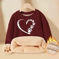 thumbnail image 3 of Kiijoy Teen Girls Soft Sherpa Lined Sweatshirt Casual Cozy Crewneck Pullover Top, 3 of 3
