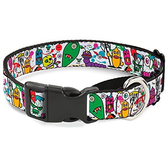 buckle-down mgc-w31325-l monsters white martingale dog collar