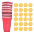 thumbnail image 1 of Kit de 24 piezas de Beer Pong con vasos desechables de plástico PP y pelotas de ping pong para Navidad, fiestas universitarias y actividades en interiores y exteriores., 1 of 14
