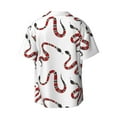 thumbnail image 2 of Xecao offers the Red Snake for Men's Casual Short-sleeved Shirt, a button-up collared shirt with a pocket, perfect for beach vacations and yacht travel in the 3X-Large size., 2 of 7