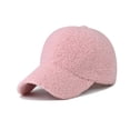 thumbnail image 3 of Penkiiy Lamb-Wool Baseball-Caps Warm-Winter Teddy-Fleece Hip-Hop Cap for Men Women Outdoor Travel Pink, 3 of 3