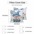 thumbnail image 3 of Waterproof Throw Pillow Covers Set of 2, 20x20 Inch Happy Father's Day Decorative Pillowcases Outdoor Pillow Slip Cushion Covers Set for Couch Tent Blue Gnomes Floral Botanical, 3 of 7