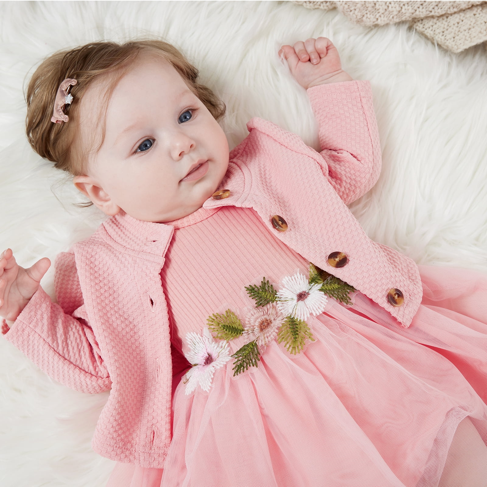 Fashion Newborn Toddler Baby Girl Princess Dress Long Sleeve Floral Romper  Tutu Lace Dresses Clothes - Walmart.com