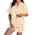 thumbnail image 1 of Conjunto de dos piezas para mujer con manga corta y cuello en V: pantalones cortos - Poliéster, transpirable, dos bolsillos grandes - Ropa informal/deportiva para correr/yoga/ocio, 1 of 7