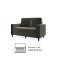 thumbnail image 3 of Hometrends Cody Gray Velvet Love Seat Sofa, 2 Seater, 3 of 7