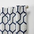 thumbnail image 4 of Nicole Miller Hexa Geometric Print Hidden Tab/Rod Pocket Top Light Filtering Curtain Panel Pair, 54"x84", Indigo Blue, 4 of 6