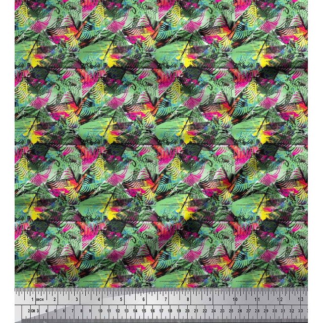 Soimoi Poly Georgette Fabric Animal Skin Abstract Print Fabric by Yard 52 Inch Wide
