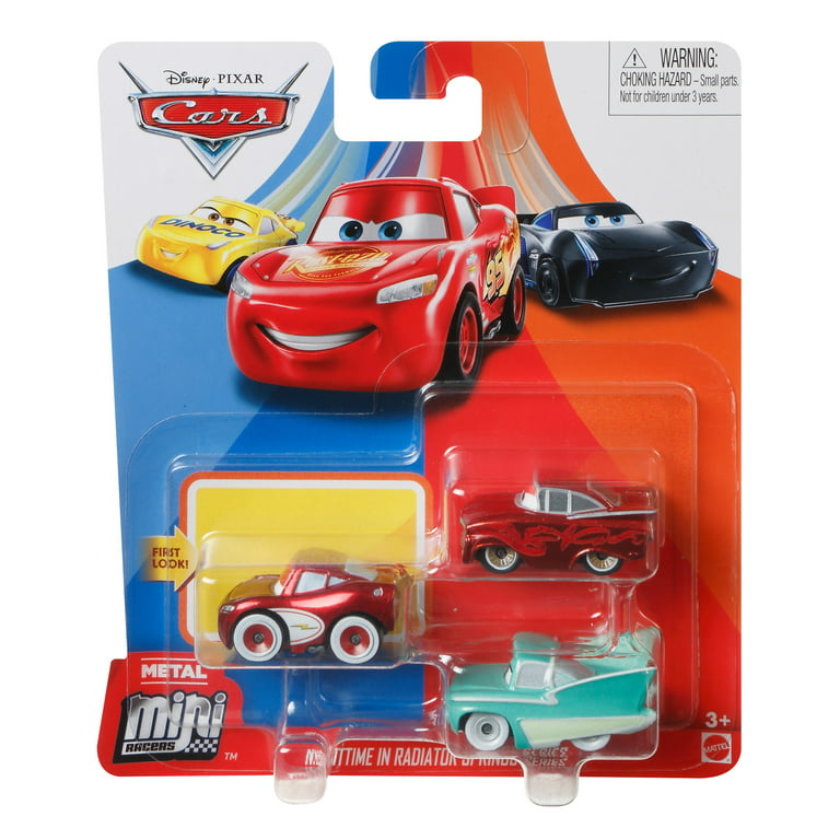 Disney Cars Mini Racers 'Nighttime In Radiator Springs' 3-Pack Cruisin'  Lighting Mcqueen, Red Ramone, Flo