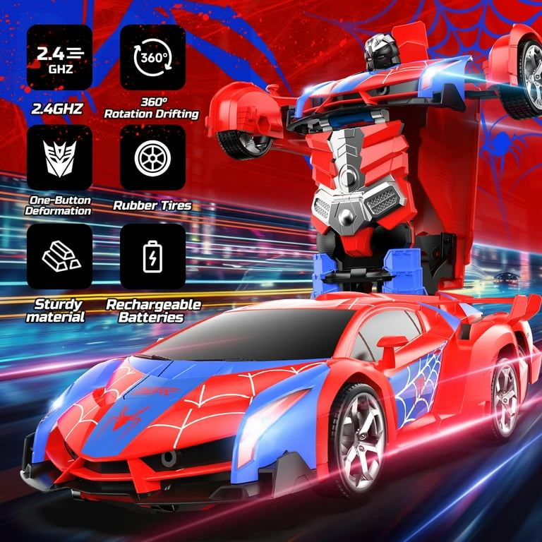 Deerc Spider RC Car Transform Robot, 1:18 Scale, One-Key
