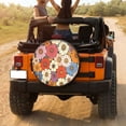 thumbnail image 3 of KAKALAD Hippie Floral 3 Spare Tire Cover Universal Vehicle Accessories Buckle Car Tools 14”in, 3 of 6