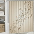 thumbnail image 5 of Bathroom Shower Curtain Sets with Rugs, Elegant Leaf Pattern Printed on Bath Room Accessories Sets, Suitable for Small Bathroom Gym Guest Bath, 72 x 72 inches, 5 of 8