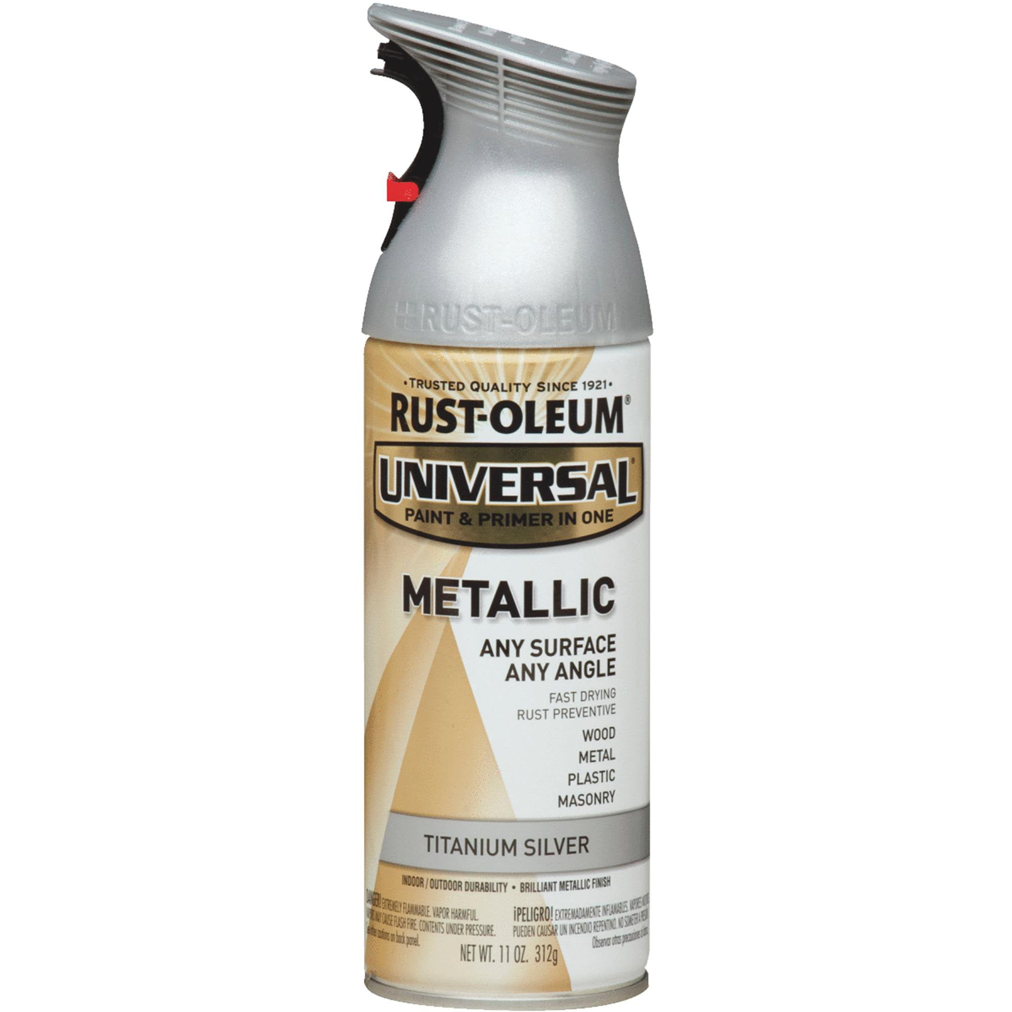 RustOleum Universal Metallic Titanium Silver Spray Paint and Primer in