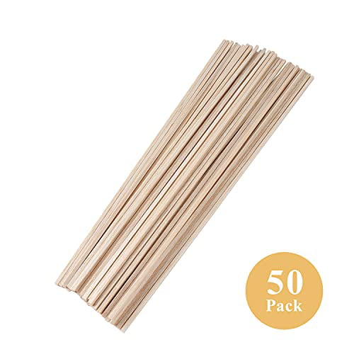 Balsa Wood Sticks 1/8 Inch Square Dowels Rod Strips 12 Long Pack of 50 by Craftiff