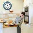 thumbnail image 4 of 12 Inch Retro Wall Clock Silent,Accurate Time,Big Numbers,Quartz,Analog,Blue, 4 of 7