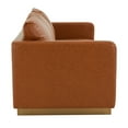 thumbnail image 4 of LeisureMod Nervo Modern Leather Upholstered Sofa With Gold Frame in Cognac Tan, 4 of 8