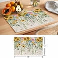 thumbnail image 6 of Sunflower Placemats Set of 4 Rustic Summer Botanical Eucalyptus Leaf Place Mats Indoor Wipeable Table Mats Washable Cloth Dining Table Placemats for Kitchen Holiday Party Home Decor 13x19 Inch, 6 of 9