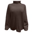 thumbnail image 5 of Winter Knitted High Neck Pullover Sweater Soft Warm Turtleneck Top Cozy Casual Fall Fashion Comfortable Yarn Elegant Long Sleeve Outerwear, 5 of 6
