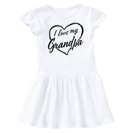 

Inktastic I Love My Grandpa in Black Chalk Heart Gift Baby Girl Dress