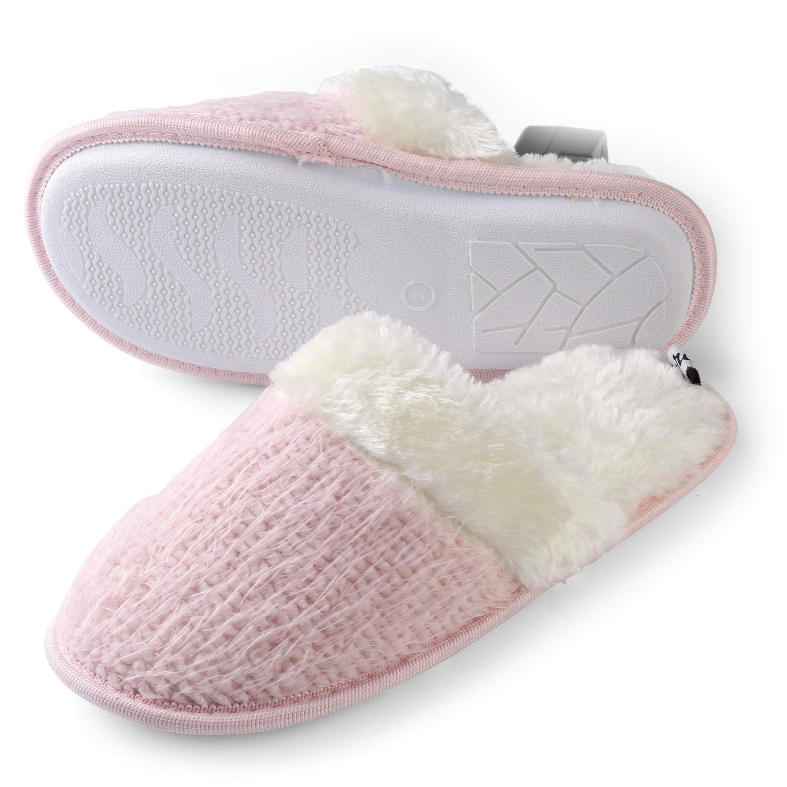 Women’s Sunrise Woven Plush Slippers – Warm Memory Foam Footbed with Non-Slip Rubber Sole for Indoor/Outdoor & Spa Use