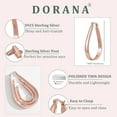 thumbnail image 4 of DORANA 18K Rose Gold Plated Oval Hoop Earrings for Women Hypoallergenic S925 Sterling Silver Post Earrings Big Hoops Wedding Birthday Valentines Day Jewelry Gifts Teen Girlfriend Wife Mom Bride Age, 4 of 6