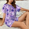 thumbnail image 4 of Sikiie Violet Womens Pajama Sets Short Sleeve Top With Pants Sleepwear 2 Piece Lounge SetXX-Large, 4 of 6