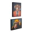 thumbnail image 6 of 13" x 17" Business Monkey Framed Wall Art with Cigar and Headphones, by DecMode (2 Count), 6 of 9