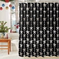 thumbnail image 6 of Shower Curtain 66"W x 72"L Summer Starfish Pattern Black Texture Fabric Shower Curtains Set with Hooks Water Repellent Bathroom Curtains Machine Washable Bathroom Accessories, 6 of 9