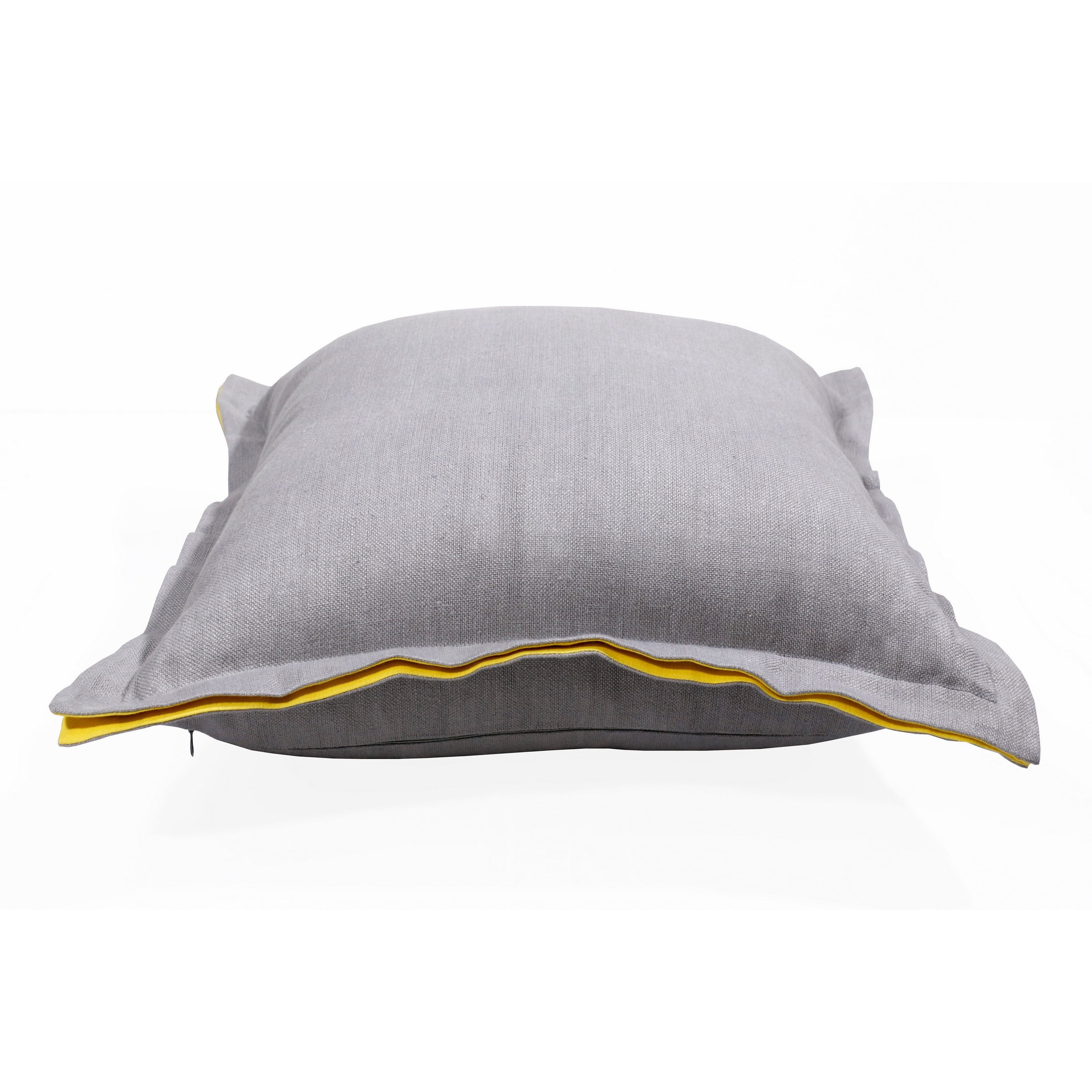 Harlow Hill Faye 20" x 20" Gray/Yellow Solid Linen Adult Decorative Throw Pillow Cover
