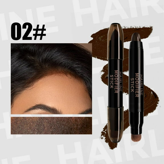 SDJMa 2-Pack Dual-Ended Hairline Pencils – Brush & Precision Tip for Gray Coverage & Contouring (Dark Brown)