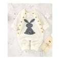 thumbnail image 2 of Aunavey Baby Girl Boy Sweater Toddler Long Sleeve Rabbit Jumpsuits Kid's Knitted Bunny Romper for Easter Outfit, 2 of 8