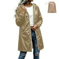 thumbnail image 2 of Yteetum Women's Long Raincoats Rain Jackets Packable Waterproof Windbreaker Zipper Hooded Jackets Solid Lightweight Travel Hiking Rain Coats, 2 of 9