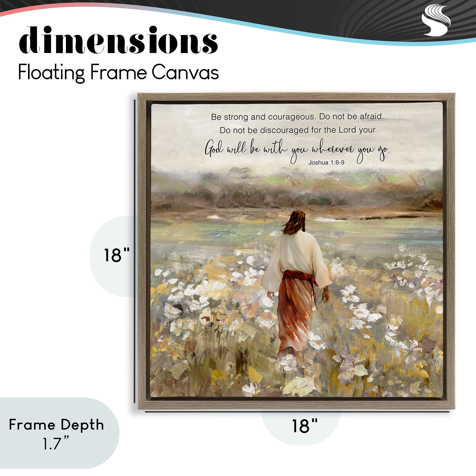Stupell Industries God With You Wherever Brown Framed Floater Canvas Wall Art, design by Sally Swatland