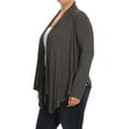 thumbnail image 3 of Women's Solid Plus Size Open Front Long Sleeve Lightweight Soft Basic Sweater Cardigan, 3 of 4