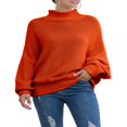 thumbnail image 4 of Automne Hiver Femmes Col Roulé Pull à Manches Longues en Vrac Chunky Tricot Pull, 4 of 7