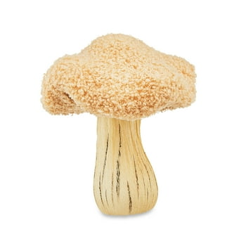 Easter Curly Tan Sherpa Mushroom Tabletop Decoration, 6 in, by Way To Celebrate