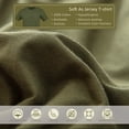 thumbnail image 2 of Pure Era Flat Sheet/Top Sheet Queen Only Jersey Knit 100% Cotton Super Soft Olive Green, 2 of 6