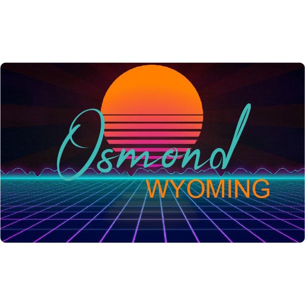 Osmond Wyoming 4 X 2.25Inch Vinyl Decal Stiker Retro Neon Design