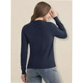 thumbnail image 4 of Women's Crew Neck Button Down Long Sleeve Cardigan for Women Classic Soft Ladies Cardigan Sweater Coat, 4 of 5