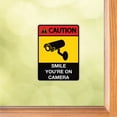 thumbnail image 2 of Caution Sign: Smile You're On Camera Security Front Static Cling, 2 of 2