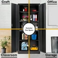 thumbnail image 2 of Fedmax Heavy Duty Metal Garage Storage Cabinet - 71" Tall Large Steel - Black and Silver, 2 of 7